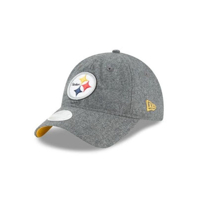 Pittsburgh Steelers Gorra | New Era NFL Melton Wool 9twenty Adjustable Cap Mexico - Grises